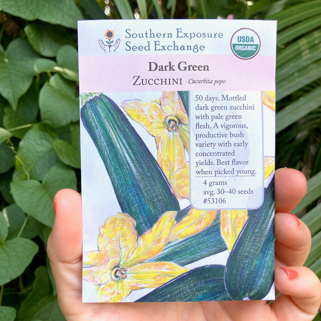 Dark Green Zucchini Seed Packet